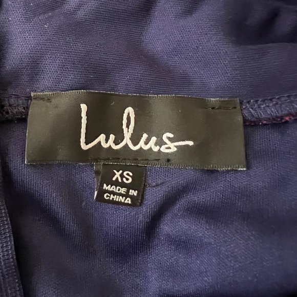 Lulu's Britannia Navy Blue Print Skater Dress XS - Picture 6 of 9